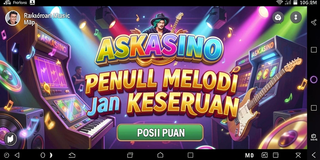Screenshot ASKASINO menunjukkan gameplay musik yang mengasyikkan dan interaktif.