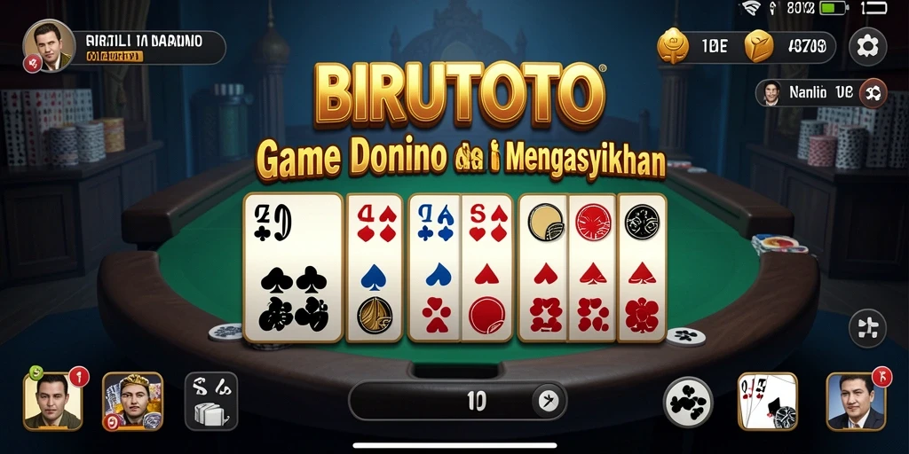 Screenshot gameplay BIRUTOTO menampilkan keseruan bermain domino.
