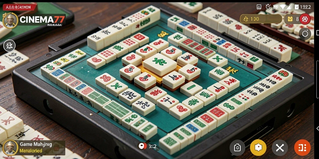 Screenshot gameplay CINEMA77 yang menampilkan momen menarik permainan Mahjong.