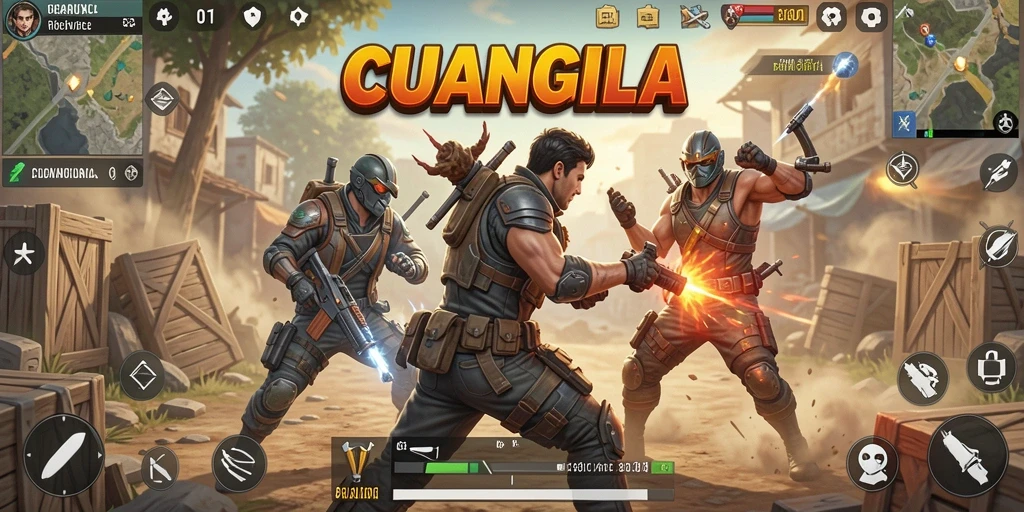 Tangkapan layar CUANGILA menampilkan aksi intens dalam pertempuran Battle Royale.