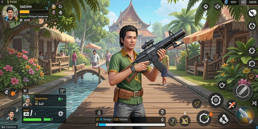 Gambaran gameplay interaktif dalam DMD999 yang memukau.