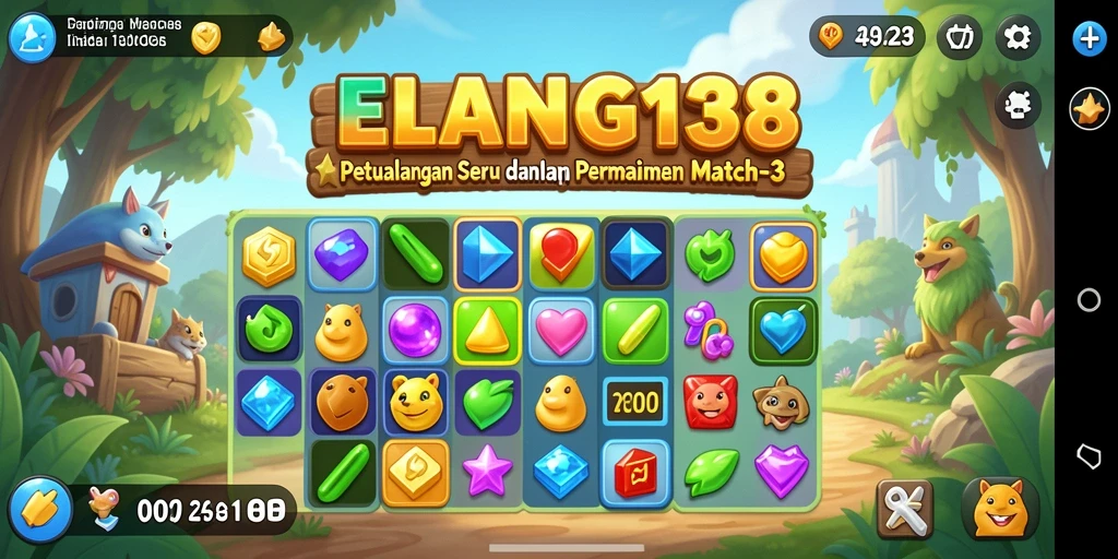Screenshot gameplay ELANG138 menampilkan aksi mencocokkan simbol yang seru.