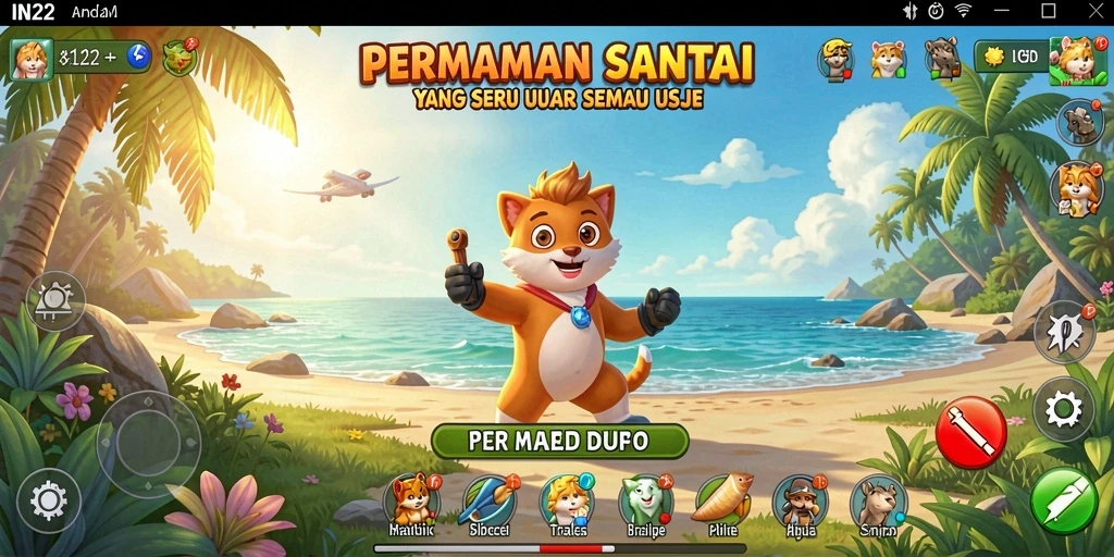 Tangkapan layar utama IN22 yang menampilkan gameplay seru dan interaktif.