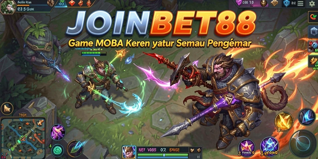 Tampilan gameplay menarik dari JOINBET88 dalam pertarungan MOBA.