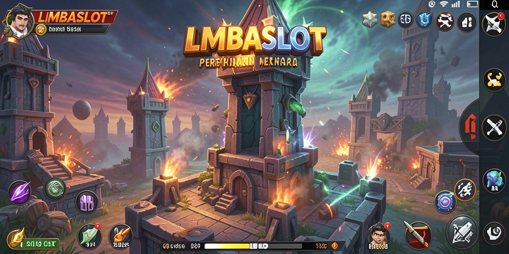 Menampilkan gameplay menegangkan dari LMBASLOT dalam Tower Defense.