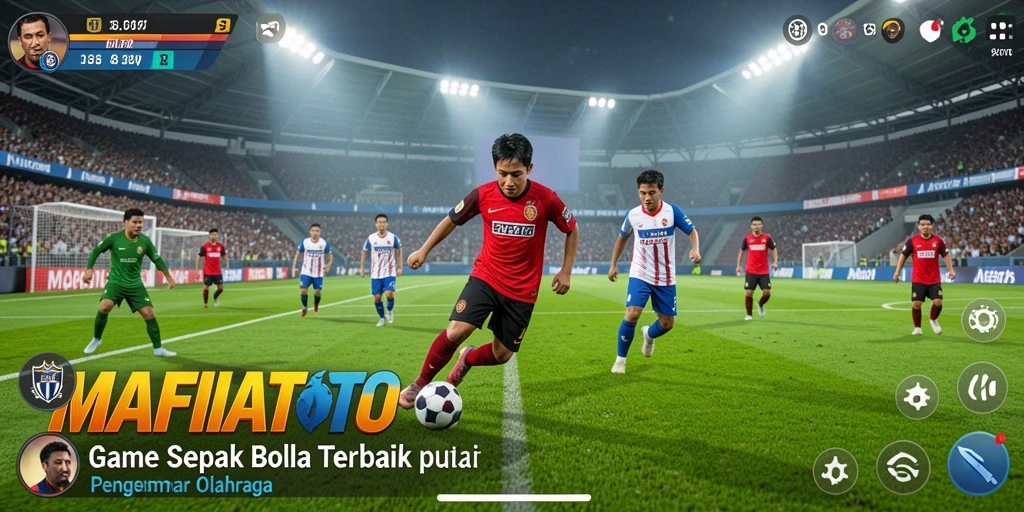 Tampilan gameplay MAFIATOTO menampilkan pertandingan sepak bola yang seru.