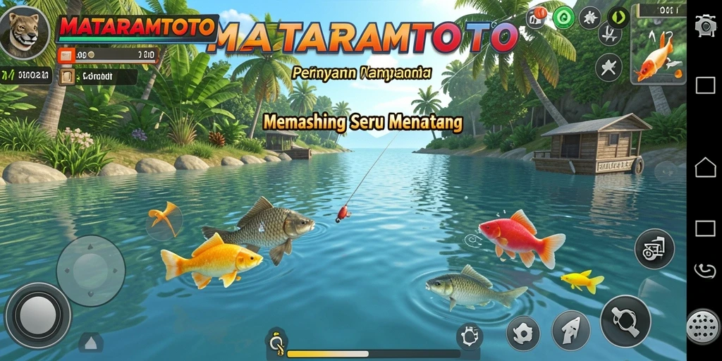 Gameplay seru di MATARAMTOTO saat menangkap ikan besar.