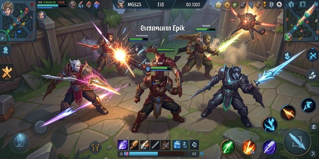 Tampilan seru gameplay MOBA dalam MG525 yang menegangkan.