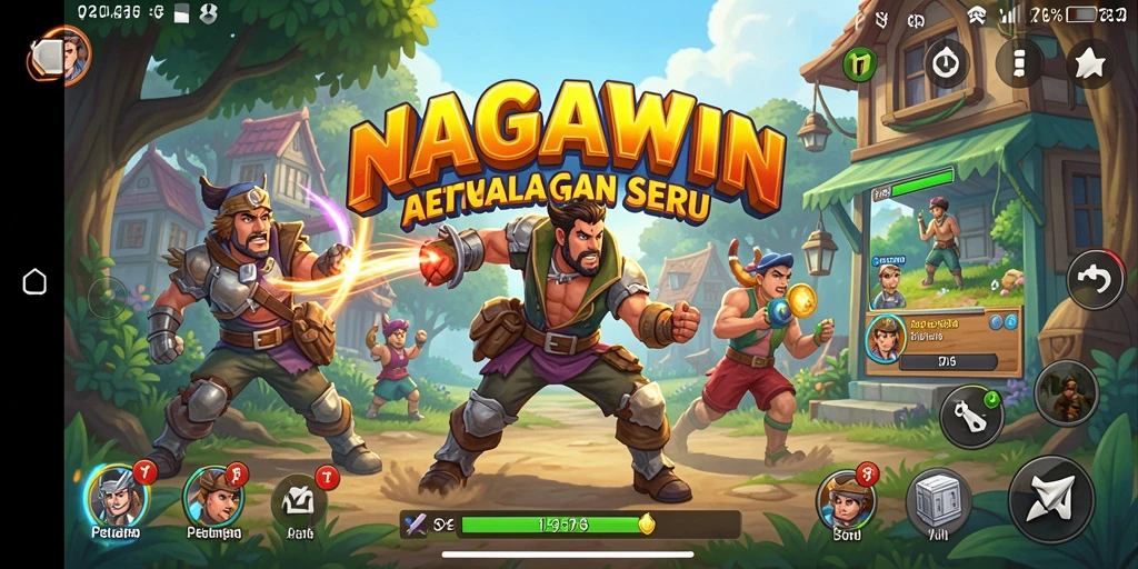 Tampilan gameplay NAGAWIN yang menarik dan penuh warna.
