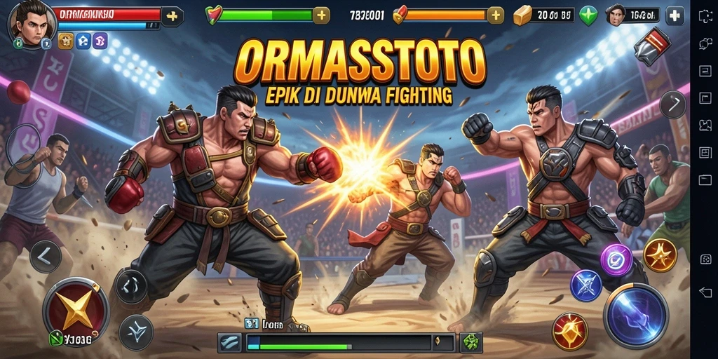 Tampilan seru karakter dalam aksi pertarungan ORMASSTOTO.