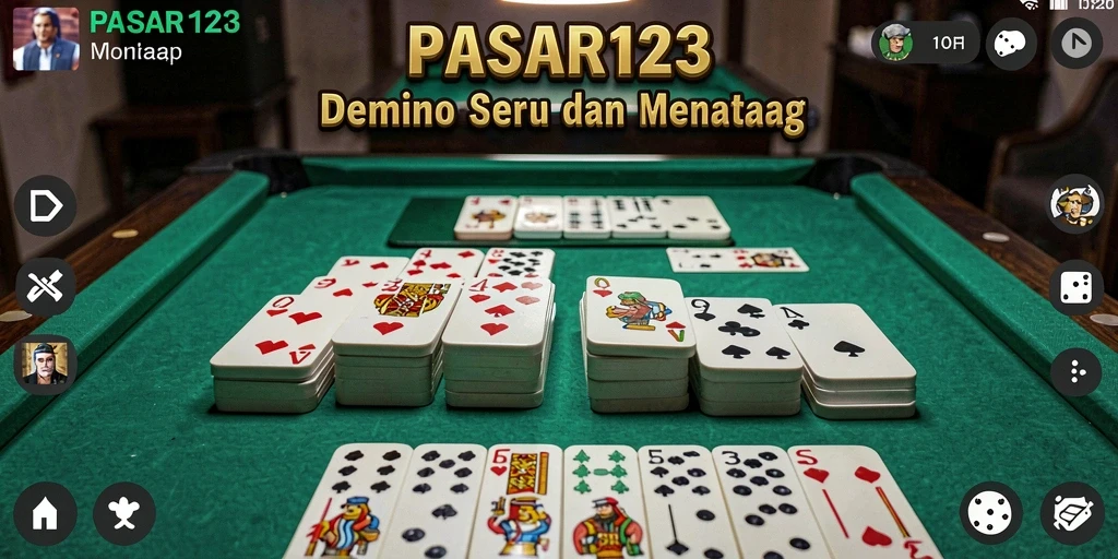 Tampilan gameplay Domino yang seru dalam PASAR123.
