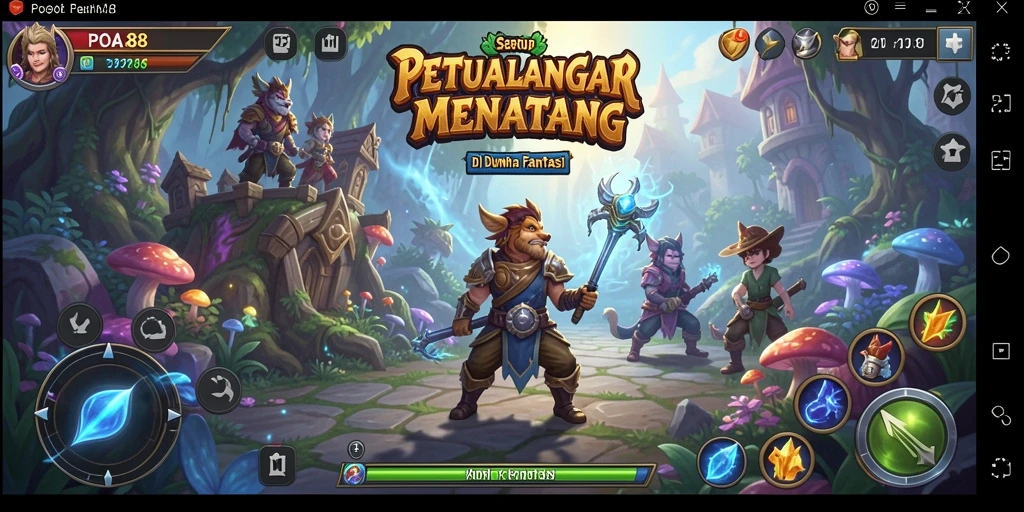Tangkapan layar utama POA88 menampilkan aksi seru dalam gameplay petualangan.