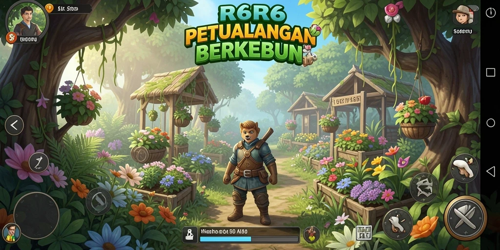 Tampilan screenshot R6R6 menunjukkan aktivitas berkebun yang seru.