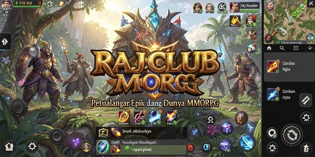 Tangkapan layar utama RAJACLUB menunjukkan aksi seru dalam game MMORPG.