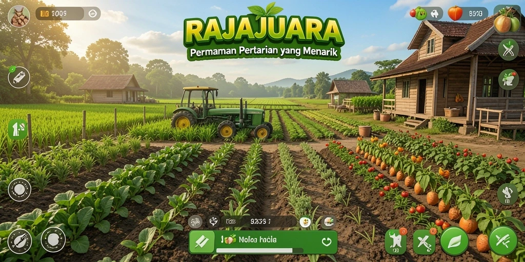 Gameplay seru RAJAJUARA dalam mengelola pertanian.