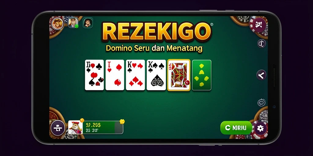Screenshot gameplay seru dalam REZEKIGO yang menunjukkan aksi Domino.