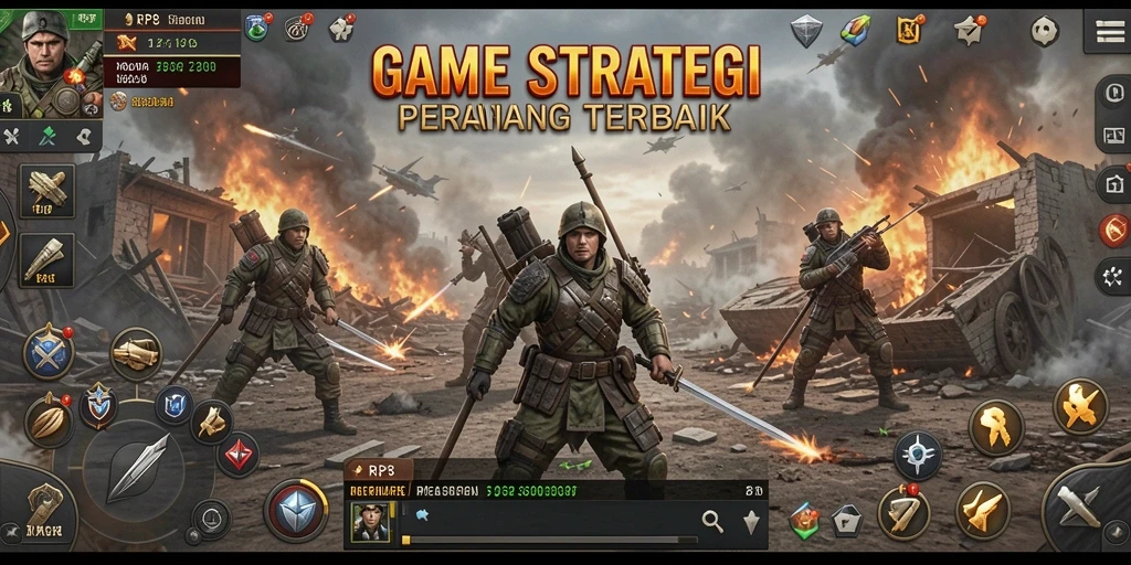 Screenshot RP8 menampilkan pertempuran seru dengan strategi mendalam.
