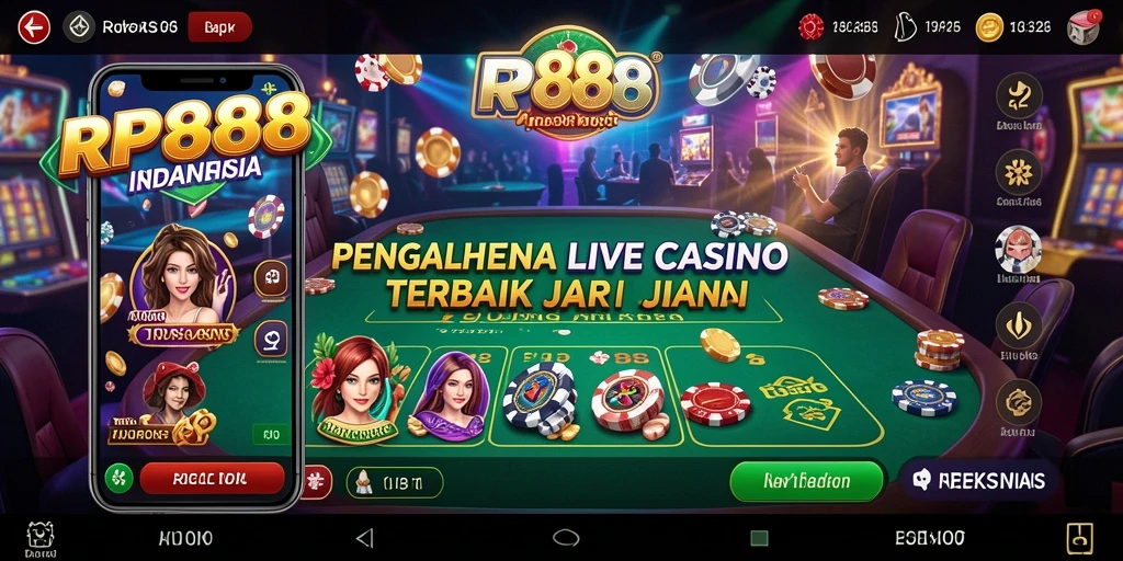 Screenshot RP888 menampilkan dealer langsung dan interaksi pemain dalam permainan Live Casino.