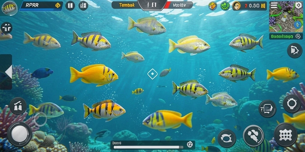Screenshot RPRR menampilkan gameplay Tembak Ikan yang seru dan menarik.