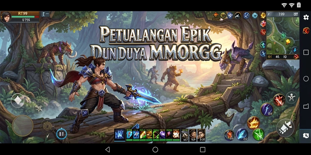 Gameplay menarik dalam dunia virtual yang luas dan berwarna.
