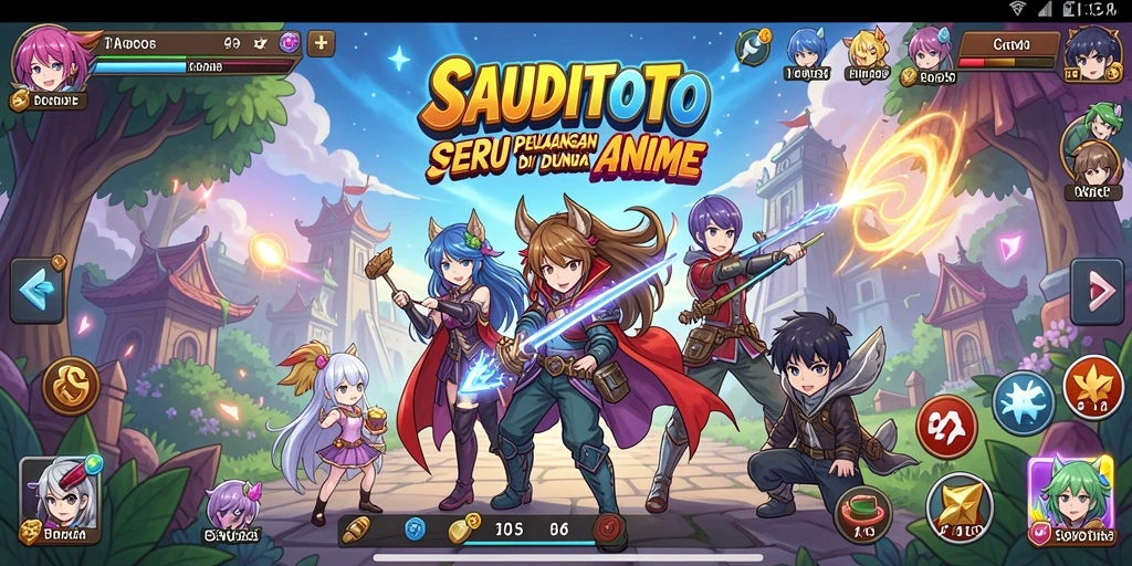 Tampilan gameplay SAUDITOTO yang menakjubkan dan penuh warna.