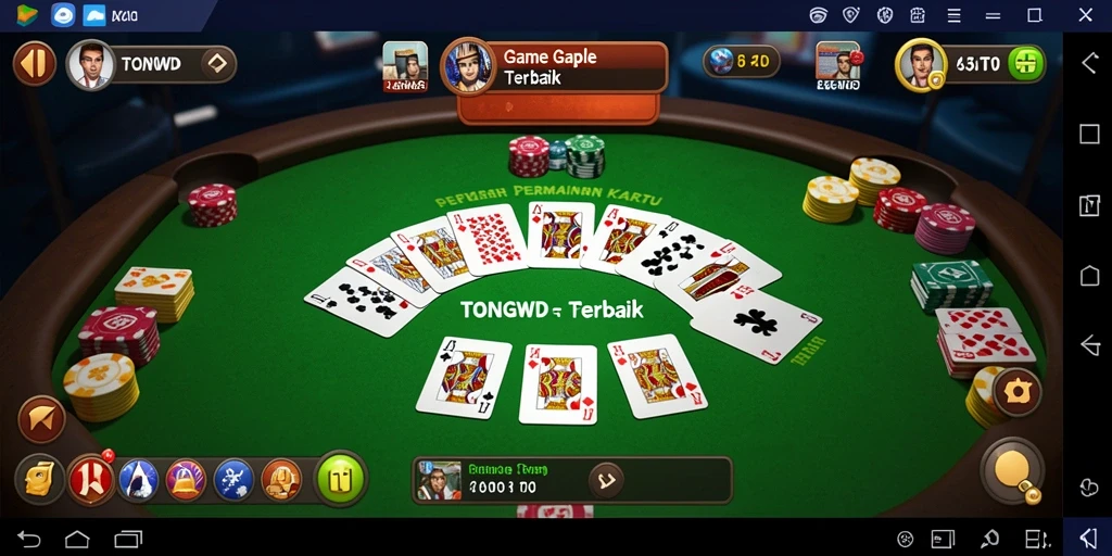 Tampilan gameplay seru dalam permainan Gaple TONGWD.