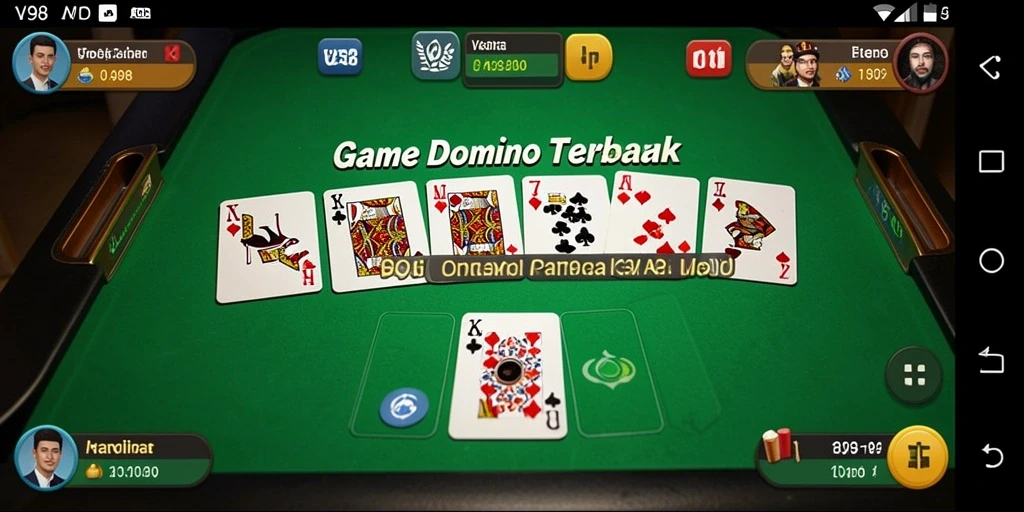 Screenshot V98 menampilkan aksi seru gameplay Domino.